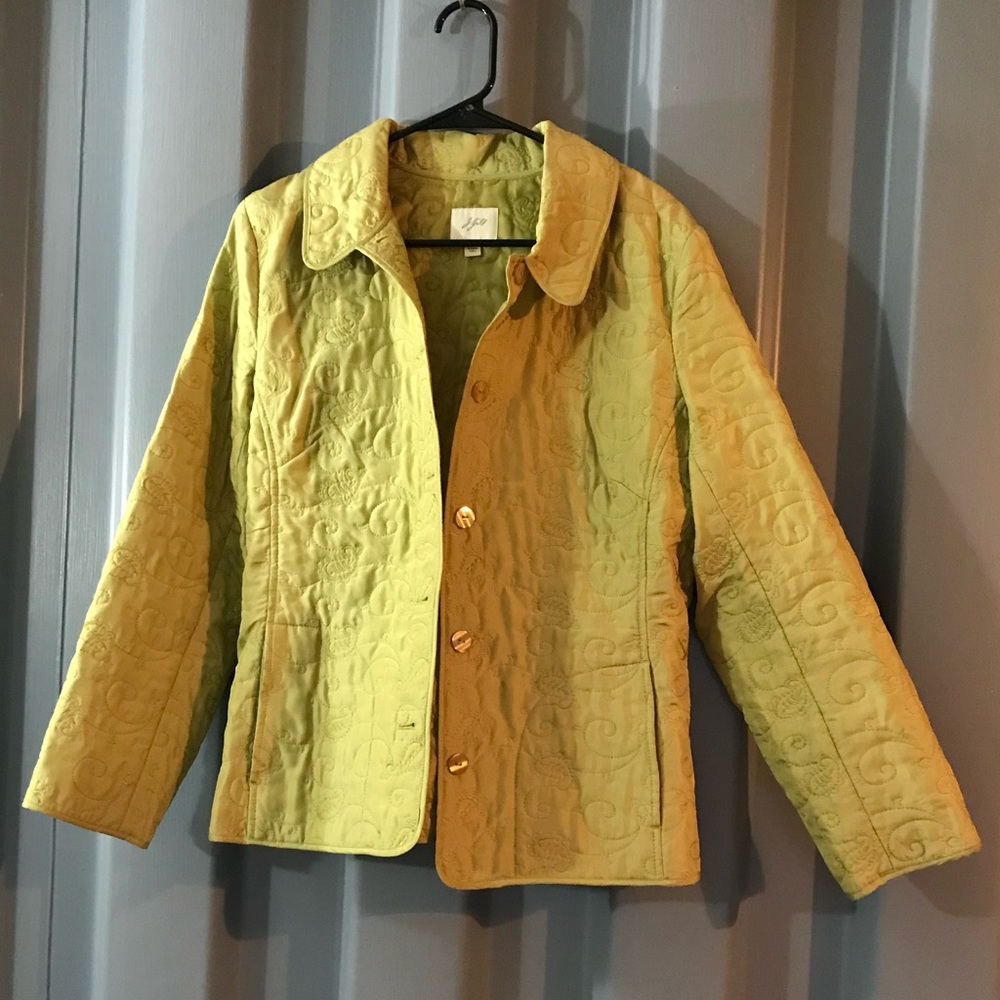 J. JILL GREEN EMBROIDERED QUILTED JACKET